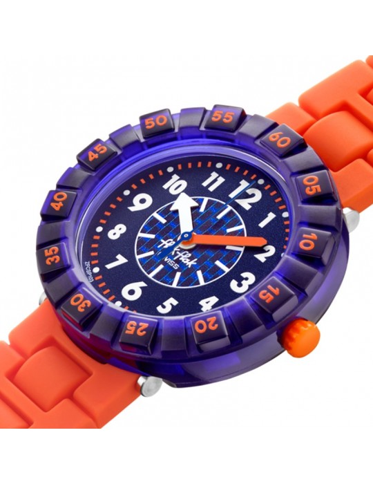 Orologio Flik Flak - OrangeBrick - Blu - 37mm - Arancione - FCSP103