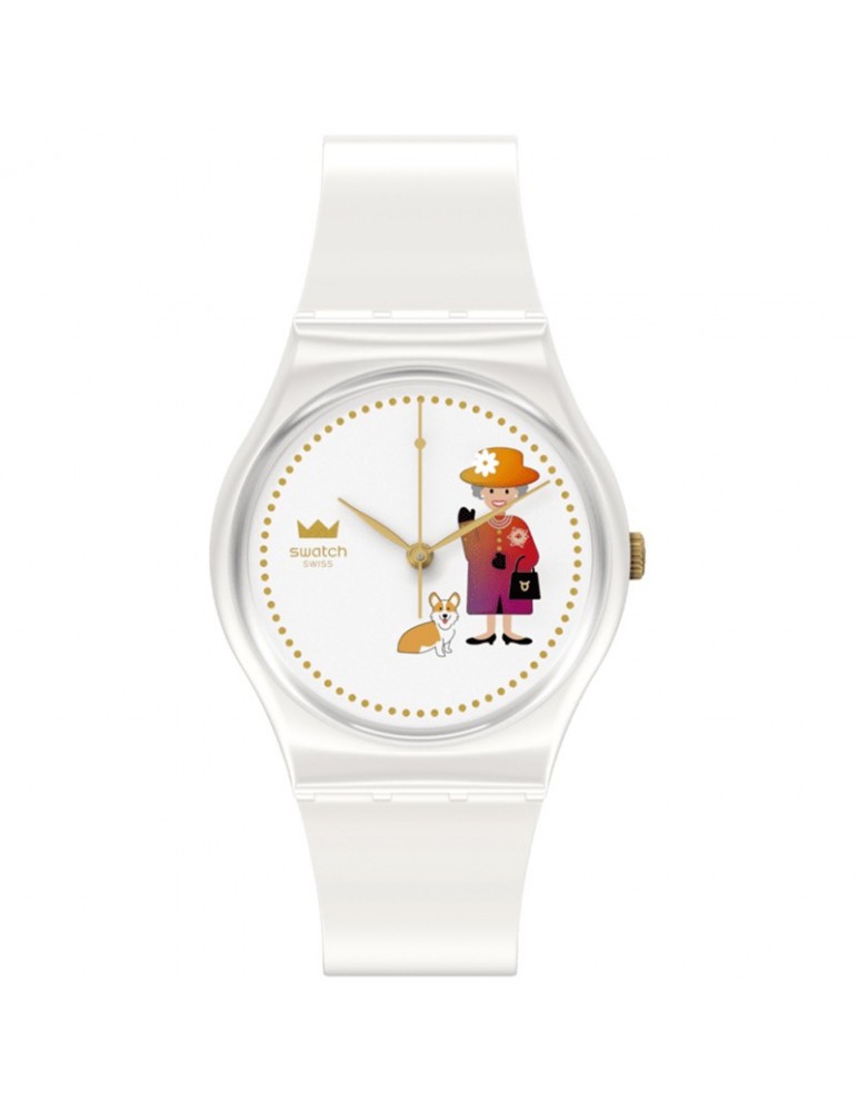Swatch Watch How Majestic White 34mm-Queen Elizabeth-GZ711