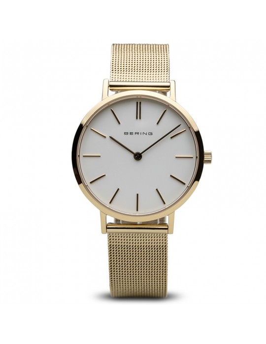 Orologio Bering Donna - Classic -Solo Tempo 34mm Gold Bianco-14134-331