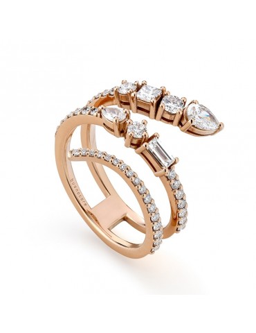 Buonocore Ring - Swing in 18K Rose Gold with Natural Diamonds - 0