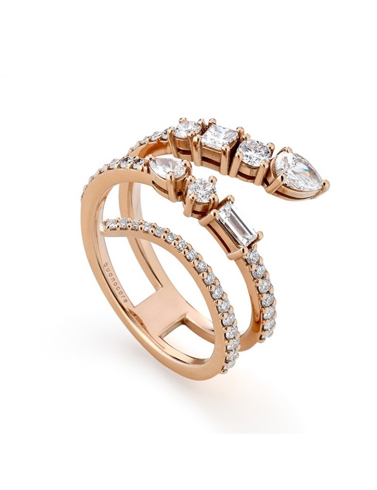 Buonocore Ring - Swing in 18K Rose Gold with Natural Diamonds - 0