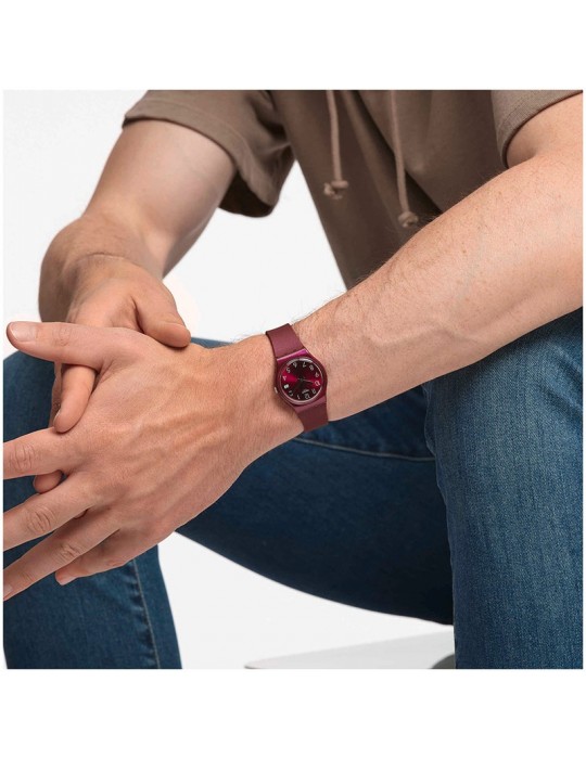 Orologio Swatch - Worldhood - Redbaya - 34mm - Rosso Bordeaux - GR405
