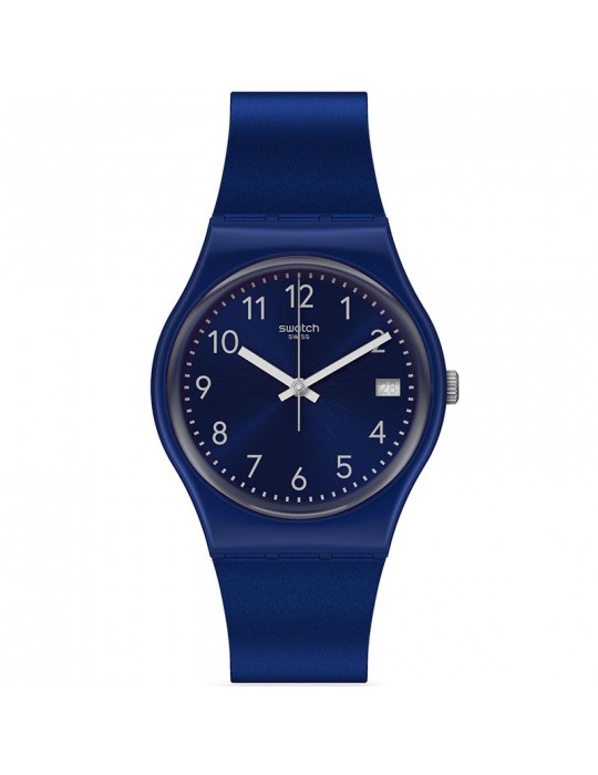 Swatch Watch - Silver in Blue - Time and Date - 34mm - Blue - GN416