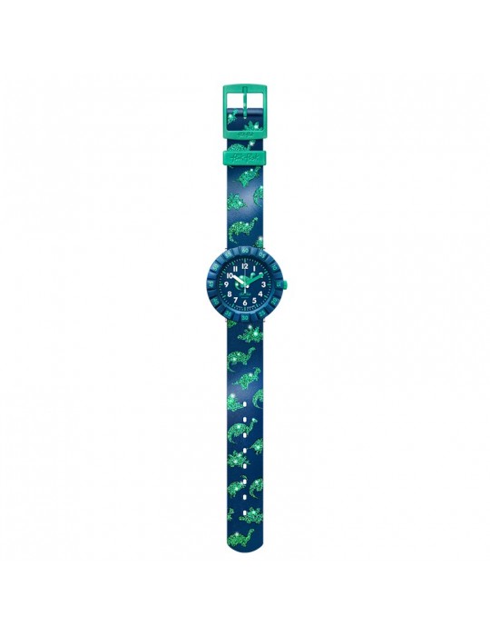 Orologio Flik Flak  - Shine Bright - Dinaxus - Blu -37mm-Verde-FCSP117