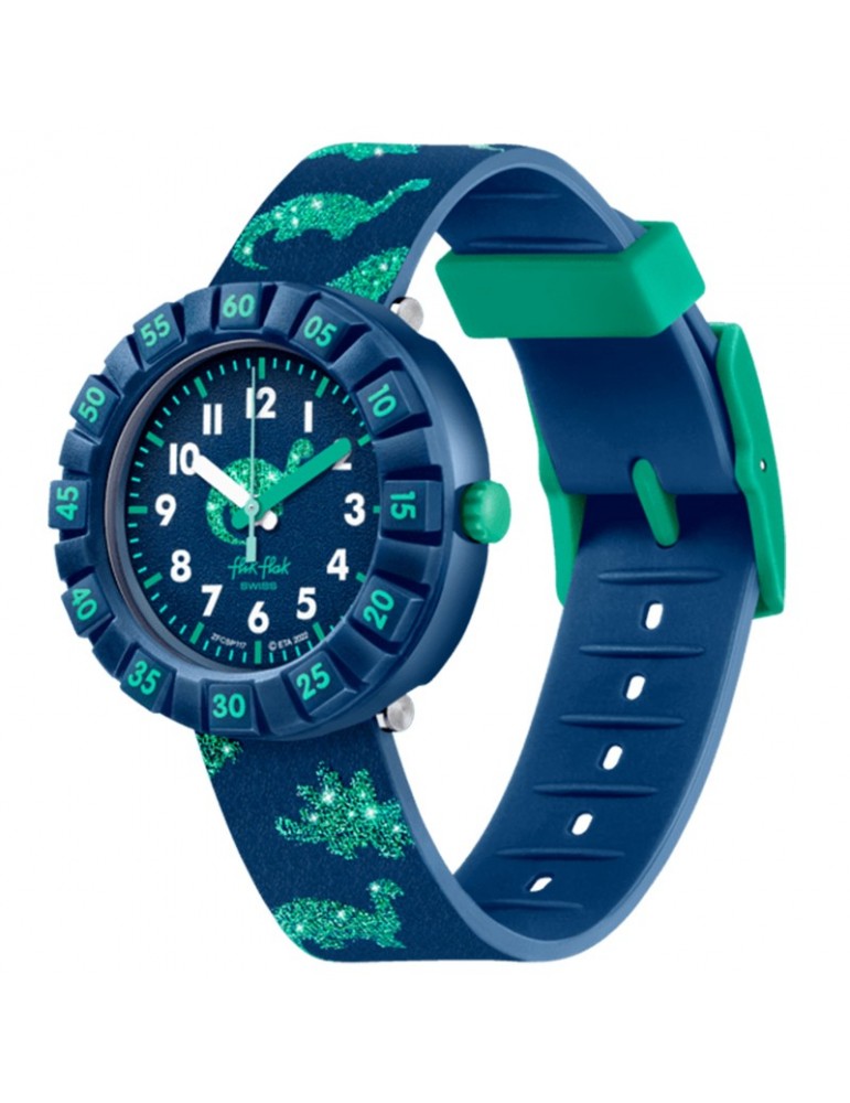 Flik Flak Watch - Shine Bright - Dinaxus - Blue -37mm-Green-FCSP117