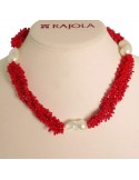 Rajola Necklace - Gala - Multistrand-Red Coral-Baroque Pearls-5443412