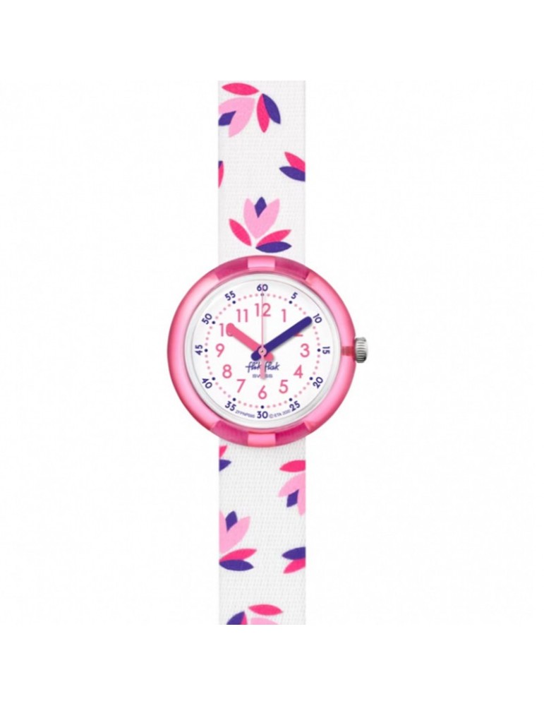 Orologio Flik Flak - Marinette - Rosa - 32mm - Bianco-Floreale-FPNP095