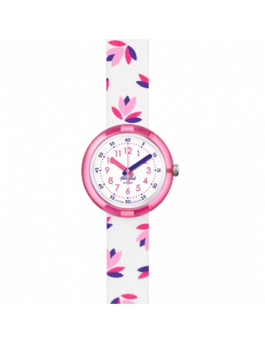 Orologio Flik Flak - Marinette - Rosa - 32mm - Bianco-Floreale-FPNP095