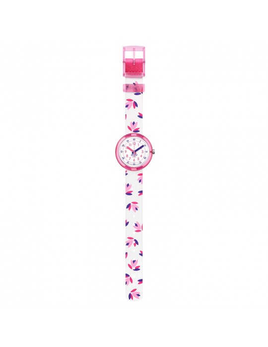 Orologio Flik Flak - Marinette - Rosa - 32mm - Bianco-Floreale-FPNP095