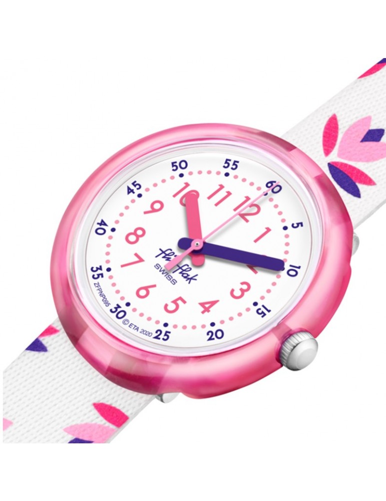Orologio Flik Flak - Marinette - Rosa - 32mm - Bianco-Floreale-FPNP095