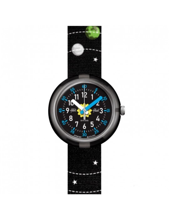 Flik Flak Watch - Space Trip - Black - 32mm-Stars and Planets-FPNP097