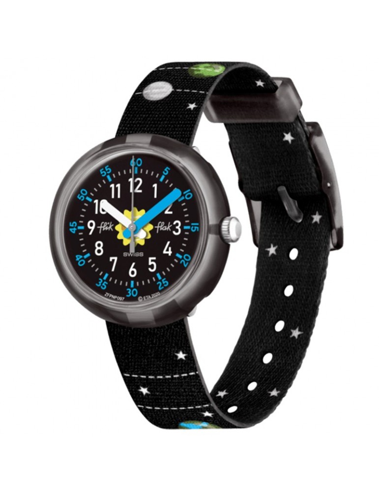 Flik Flak Watch - Space Trip - Black - 32mm-Stars and Planets-FPNP097