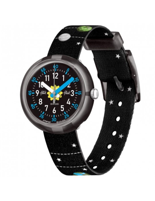 Flik Flak Watch - Space Trip - Black - 32mm-Stars and Planets-FPNP097
