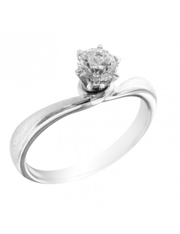 Salvini Woman Ring - Solitaire in 18K White Gold with Natural Diamond 0.56 ct - 0