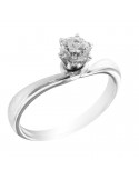 Salvini Woman Ring - Solitaire in 18K White Gold with Natural Diamond 0.56 ct - 0