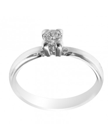 Salvini Woman Ring - Solitaire in 18K White Gold with Natural Diamond 0.25 ct - 0 2