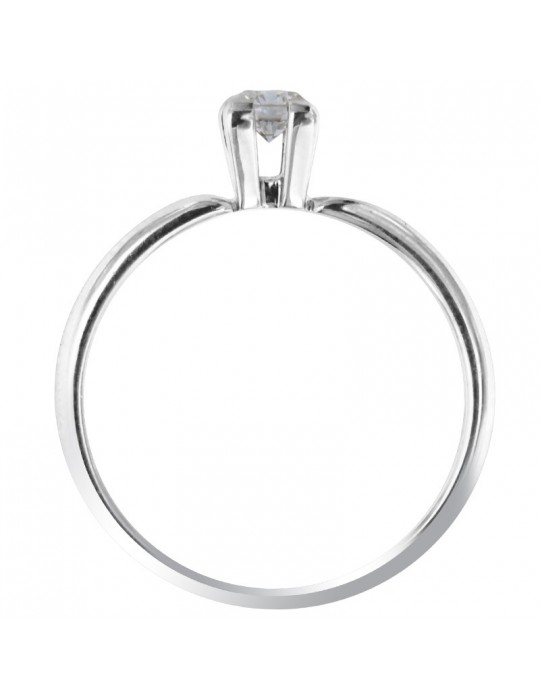 Salvini Woman Ring - Solitaire in 18K White Gold with Natural Diamond 0.25 ct - 0
