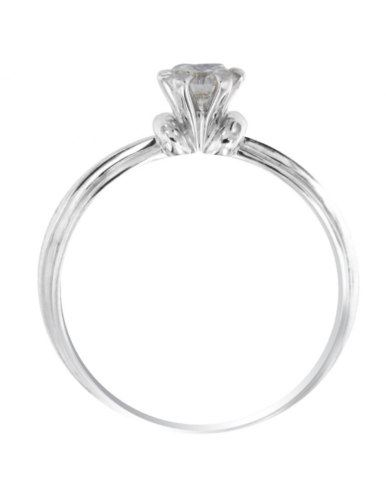 Anello Salvini Donna - Solitario in Oro Bianco 18 carati con Diamante Naturale 0,37 ct - 0