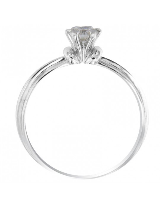Anello Salvini Donna - Solitario in Oro Bianco 18 carati con Diamante Naturale 0,37 ct - 0