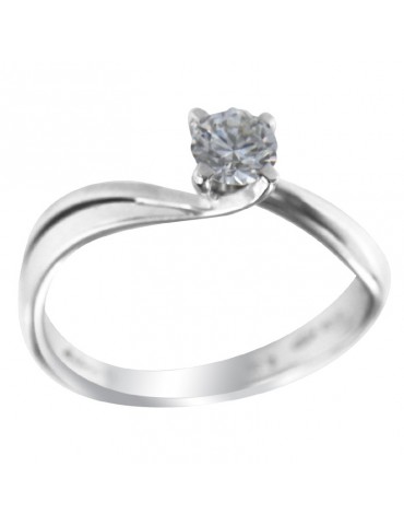 Salvini Woman Ring - Solitaire in 18K White Gold with Natural Diamond 0.40 ct - 0 2