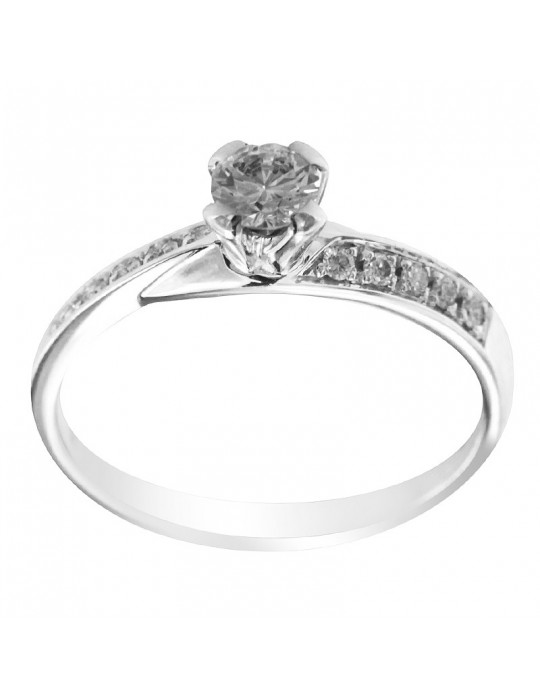 Salvini Woman Ring - Fantasy in 18K White Gold with Natural Diamonds 0.42 ct - 0