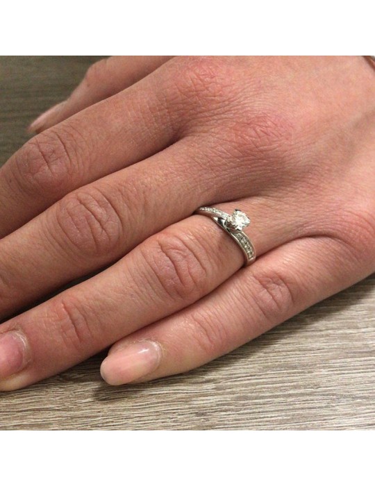Salvini Woman Ring - Fantasy in 18K White Gold with Natural Diamonds 0.42 ct - 0