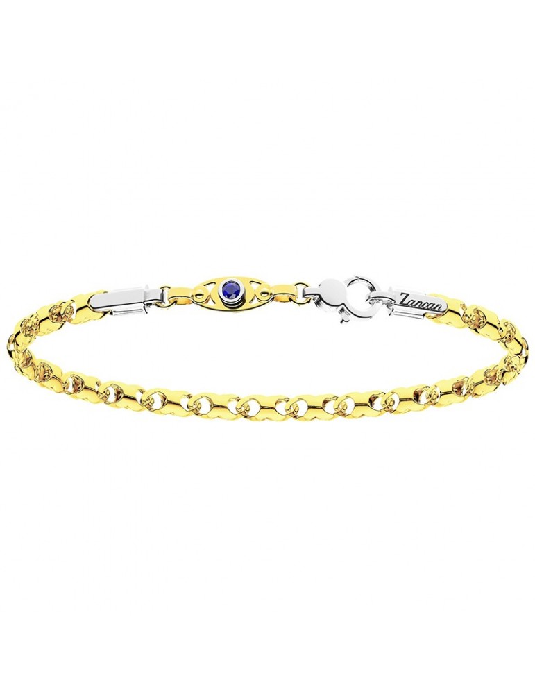 Zancan Men's Bracelet - Insignia Gold in 18K Yellow Gold with 0.03 ct Blue Sapphire - 0