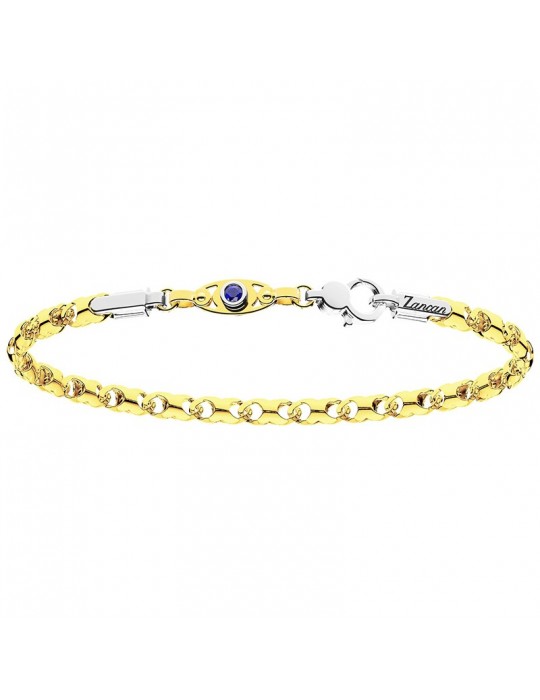 Zancan Men's Bracelet - Insignia Gold in 18K Yellow Gold with 0.03 ct Blue Sapphire - 0