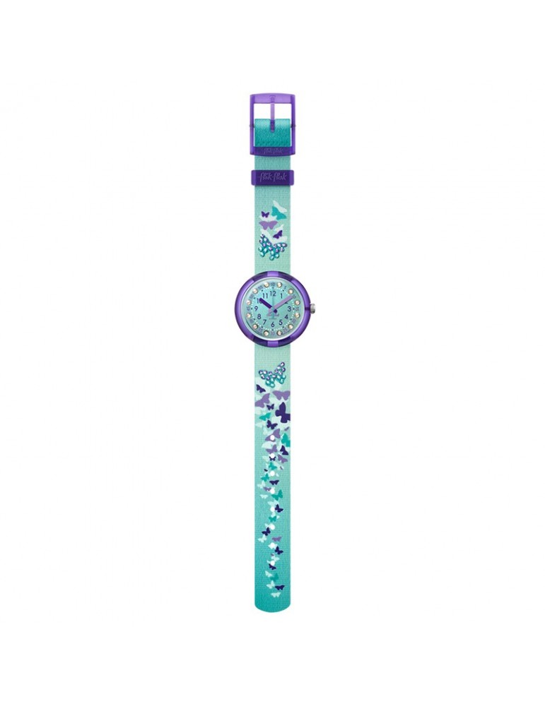 Flik Flak Watch - Sparkling Butterfly - Purple - 32mm - Green-FPNP100