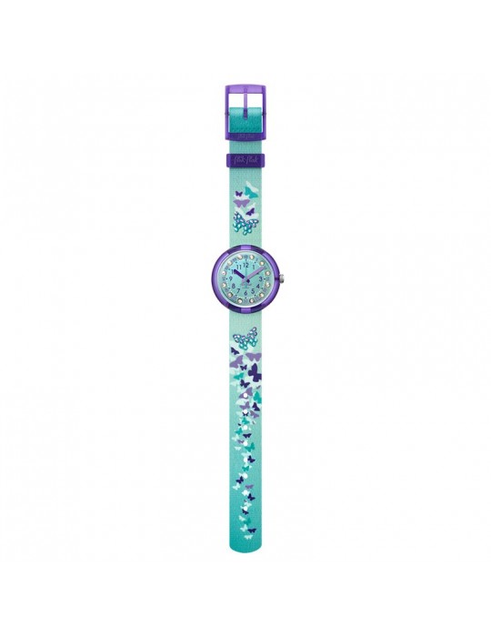Orologio Flik Flak - Sparkling Butterfly - Viola - 32mm -Verde-FPNP100