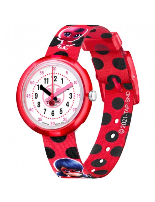 Orologio Flik Flak - Solo Tempo - Ladybug - Bianco -32mm-Rosso-FPNP106