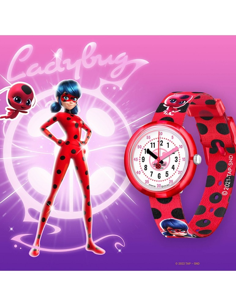 Orologio Flik Flak - Solo Tempo - Ladybug - Bianco -32mm-Rosso-FPNP106