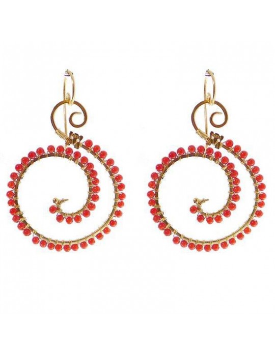Rajola Earrings - Capricci - Ravello - Spiral - Red Coral-454256