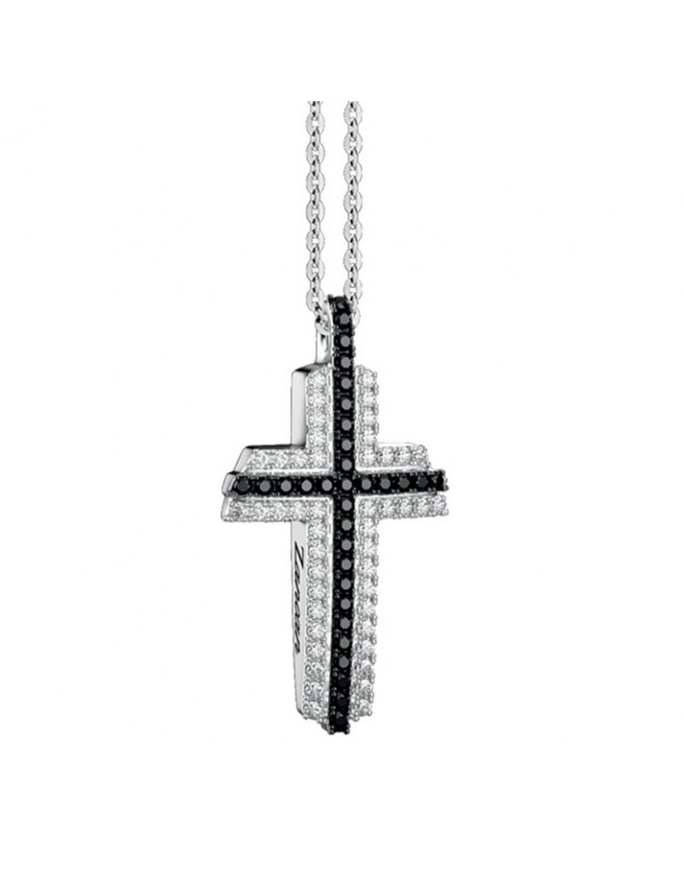 Zancan Collane Oro Bianco Con Croce Collana Zancan Per Uomo