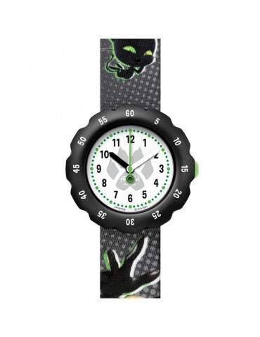 Orologio Flik Flak - Miraculous - Cat Noir - 32mm - Nero-Verde-FPSP058