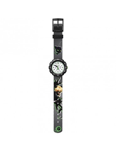 Orologio Flik Flak - Miraculous - Cat Noir - 32mm - Nero-Verde-FPSP058 2