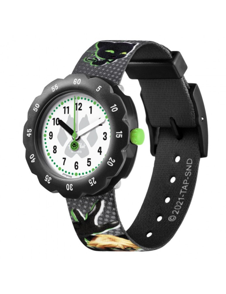 Flik Flak Watch - Miraculous - Cat Noir - 32mm - Black-Green-FPSP058