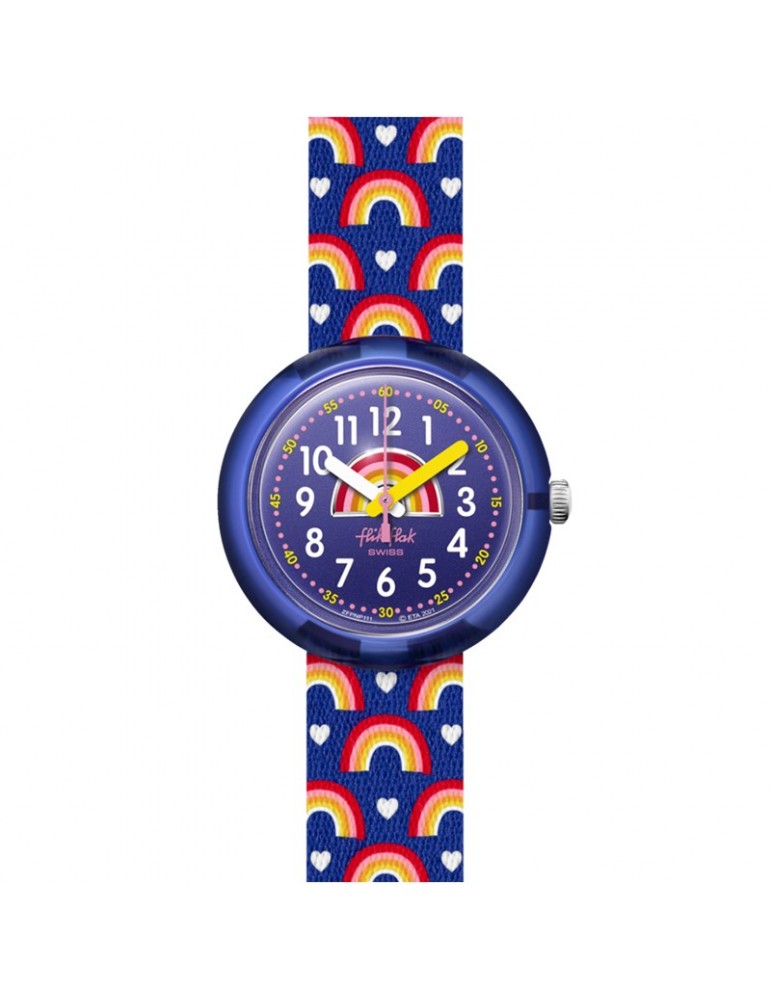 Flik Flak Watch - Rainbow Party - 32mm - Blue - Rainbows - FPNP111
