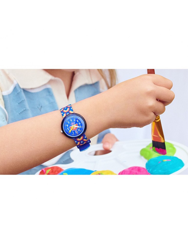 Flik Flak Watch - Rainbow Party - 32mm - Blue - Rainbows - FPNP111