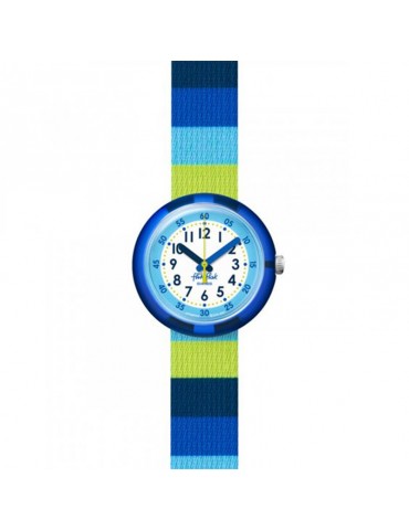 Orologio Flik Flak - Stripy Blue - 32mm - Righe - Blu - Verdi -FPNP112