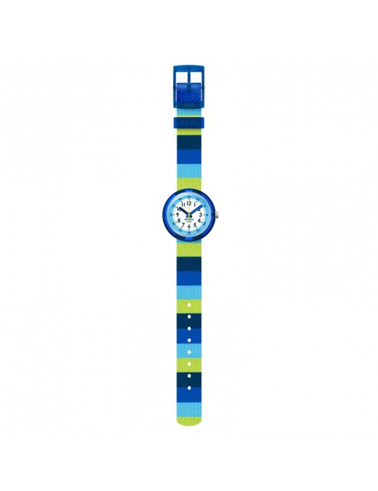Orologio Flik Flak - Stripy Blue - 32mm - Righe - Blu - Verdi -FPNP112