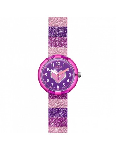 Flik Flak Watch - Stripy Glitter - 32mm-Purple-Glitter Stripes-FPNP127 2
