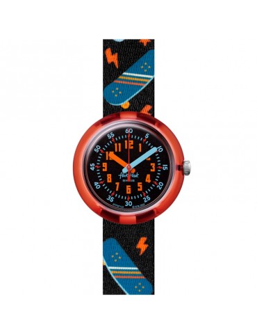 Flik Flak Watch - Skate Squad - Red -32mm-Black-Skateboard-FPNP133