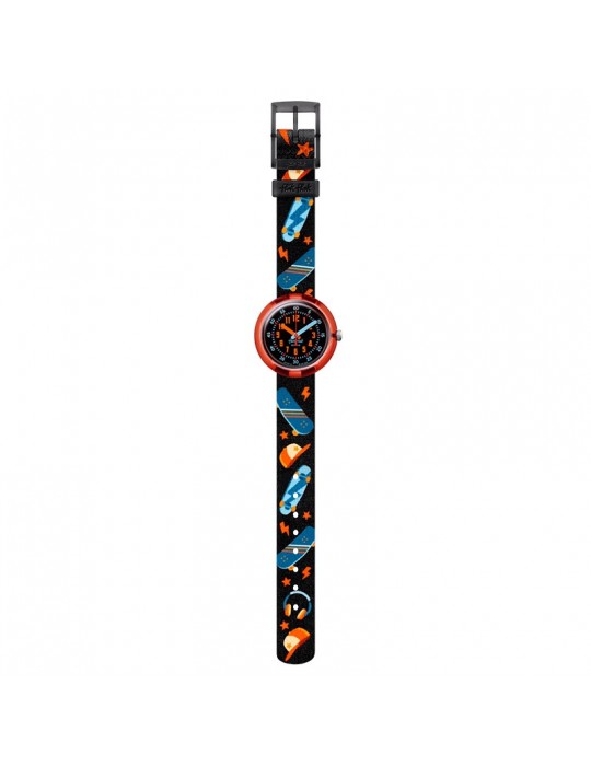 Orologio Flik Flak - Skate Squad - Rosso -32mm-Nero-Skateboard-FPNP133