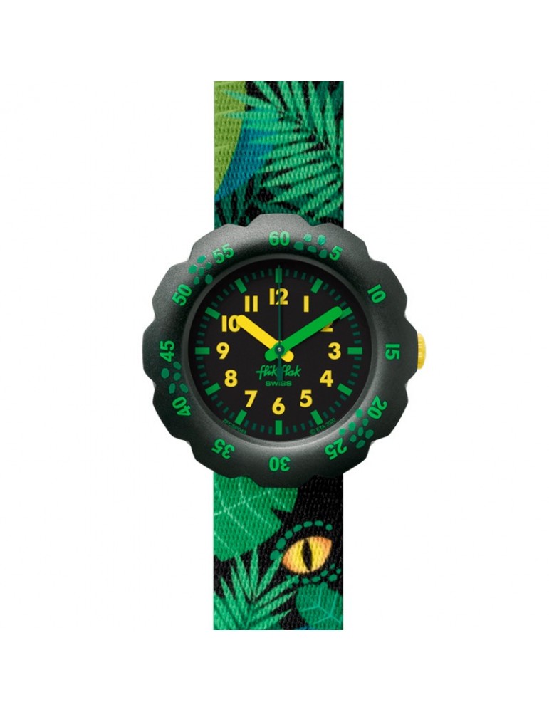 Flik Flak Watch - Eye See U - Black - 35mm - Green - Leaves -FPSP049