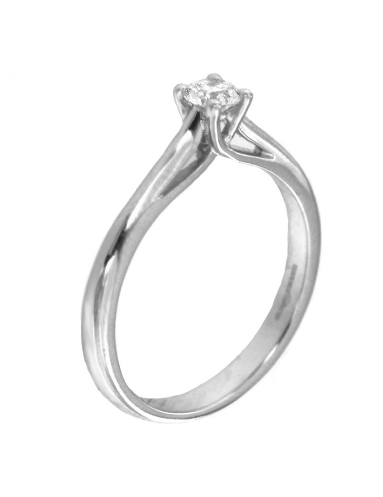 Anello Solitario Giorgio Visconti Donna in Oro Bianco con