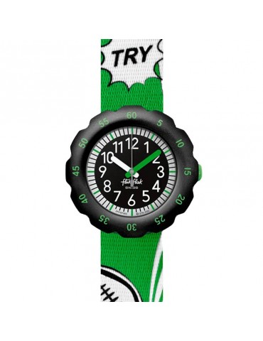 Orologio Flik Flak - Try High - Nero - 35mm - Verde - Rugby - FPSP063
