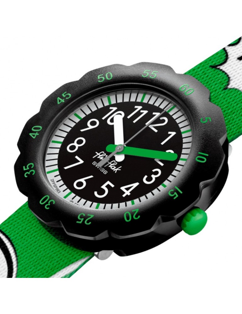 Orologio Flik Flak - Try High - Nero - 35mm - Verde - Rugby - FPSP063