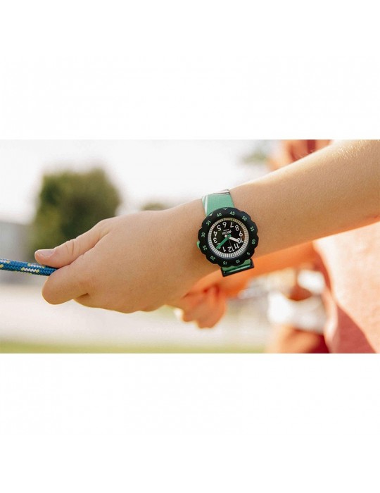 Orologio Flik Flak - Try High - Nero - 35mm - Verde - Rugby - FPSP063
