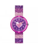 Orologio Flik Flak - Stripy Glitter - 32mm-Righe Viola-Glitter-FPNP127